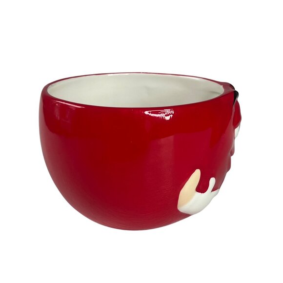 M&M Ceramic Candy Bowl 2004 Kiss Me Valentines Theme Collectible Red - Picture 3 of 7